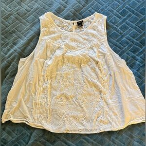 Torrid White Eyelet Sleeveless Top